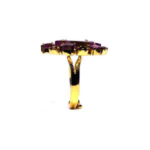 Vêtements de mariage 925 bijoux en argent sterling plaqué or multi couleur tourmaline pierres précieuses femmes portent une bague classique - Product Image 3