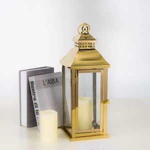 Pequeña linterna de vela de metal antigua con diseños recortados para decoración romántica del hogar o fiesta - Product Image 5