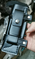 Sac à outils en cuir véritable fait main de haute qualité, étanche, avec sangle réglable, clip ceinture, pliable, finition cousue main