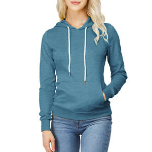 Sweat à capuche à manches longues pour dames avec dessin en coton tricoté à personnaliser avec des logos d'impression bouffants ou des logos de broderie - Product Image 1