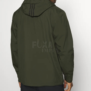 2024 Men's <b>Waterproof</b> Canvas Zip-Up <b>Jacket</b> Custom Printed <b>Long</b> Winter Outdoor Rain <b>Jacket</b> Embroidery Decoration Windproof Hiking - Product Image 3