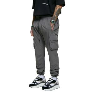 Pantalon cargo Charcoal Streetwear moderne Poignets de cheville réglables Taille élastique Tissu durable Poches zippées cachées Coupe élégante - Product Image 2