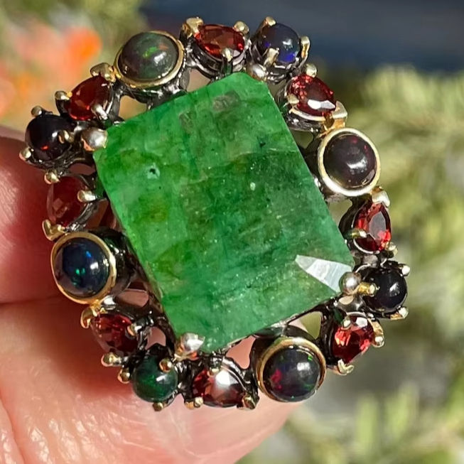 Anello Vittoriano Con Opale Di Fuoco Bianco, Anello In Stile Vintage, Anello Con Opale E Topazio Trasparente, Anello Di Fidanzamento, Anello Con Pietra Preziosa In Argento Sterling - Italia