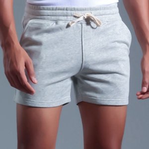 Pantalones cortos atléticos para correr en el gimnasio para hombre con bolsillos 100% algodón cristal sólido transpirable secado rápido cintura elástica entrenamiento Jogger Shorts - Product Image 5