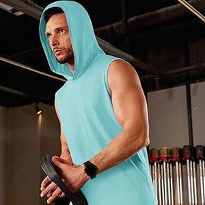 Custom Logo High-Quality Gray Pockets Plain Lightweight <b>White</b> Gym <b>Top</b> Sports Cut-Off <b>Sleeveless</b> Hoodies for Men Breathable - Product Image 3