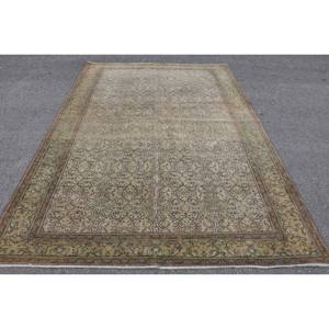 Alfombra turca de lana clásica Beige de 6,5x9,4 pies, diseño de retazos para entrada, sala de estar, dormitorio, alfombra lateral Rectangular de látex - Product Image 1