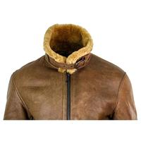 Blouson aviateur en peau de mouton pour homme, blouson bomber en cuir véritable, doublure en polyester, style rétro vintage, grande taille 5XL, fermeture avant