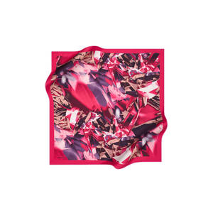 Fuchsia Polyester Square Scarf with Floral Bows Camouflage Patterns - Product Image 1