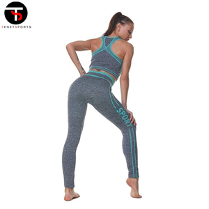 Conjunto de yoga personalizado de color sólido para mujer, última versión, pantalones deportivos, traje para correr y hacer ejercicio - Product Image 4