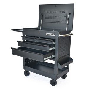 Utility Cart Csps 84Cm - 04 Drawers Powder Coated Steel Capacity 320 Kgs Warehouse Rolling <b>Tool</b> <b>Box</b> for Mechanic Garage Industry - Product Image 1