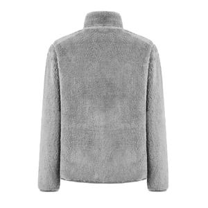 2024/2025 tendance femmes Sherpa polaire veste personnalisée pleine fermeture éclair à capuche col à la mode hiver tissu fourrure décoration - Product Image 2