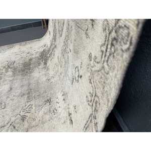Alfombra Grande Vintage de 5.6x9.3 pies, Alfombra Abstracta Gris Negra de Lana - Product Image 3