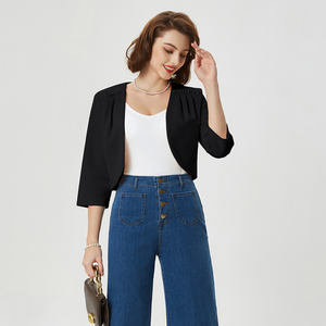 OEM irregolare orlo manica 3/4 aperta davanti corta giacca <span class=keywords><strong>top</strong></span> Vintage da donna <span class=keywords><strong>Bolero</strong></span> - Product Image 2