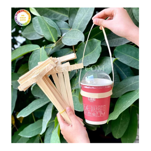 ผู้ถือถ้วยไม้ไผ่สำหรับบริการเครื่องดื่มคาเฟ่ร้านอาหารโรงแรมและบ้านการออกแบบที่เป็นมิตรกับสิ่งแวดล้อม - Product Image 1