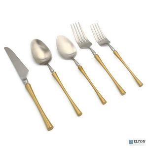 Ensemble de couverts de mariage réutilisables personnalisés à logo, très demandé, en argent doré, avec poignées gravées à la main, style américain, finition mate - Product Image 3