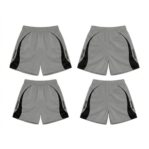Shorts cortavientos para mujer, 145 GSM, microfibra de poliéster, beige y marrón, panel lateral con estrella, logotipo sublimado, shorts personalizados para mujer - Product Image 3