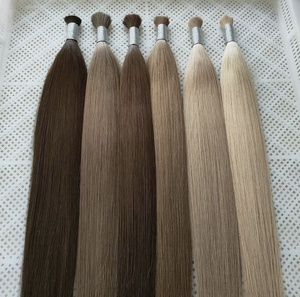 Vietnamese Virgin Human Extensions 1g Bulk Straight Kinky Straight Lighter Color <b>12</b> Inches Remy Double Drawn <b>12</b> Inches Extension - Product Image 5