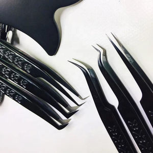 Meilleures pinces à épiler en fibre d'acier inoxydable personnalisées pour extensions de cils Nouvelles pinces à cils de marque privée avec emballage personnalisé - Product Image 5