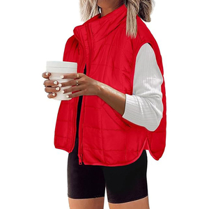 Chaleco acolchado con cuello levantado para mujer, ligero, sin mangas, para invierno, cálido, para exteriores, chaleco acolchado, precio barato, OEM personalizado 2025 - Product Image 3