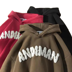 Sudadera con Capucha Personalizada de Alta Calidad con Estampado 3D Hip Hop, Sudadera de Algodón Grueso con Estampado Puff, Transpirable, Sin Cordones - Product Image 1