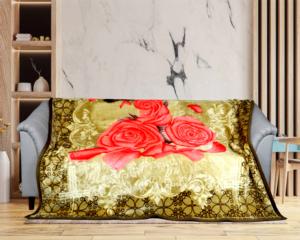 Couverture d'hiver en vison imprimée Raschel 100% polyester couverture douce et chaude avec motif solide pour lit double - Product Image 6