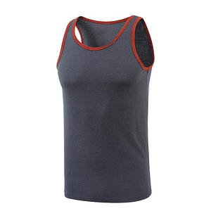 Camiseta sin mangas de algodón central para hombre, camiseta informal con músculos, Mangas de dos tonos, transpirable, lavado, estampado bordado - Product Image 5