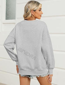 OEM personalizado Streetwear Fleece Pullover Algodón de gran tamaño de las mujeres Sudadera con capucha impresa de punto para mujer Hoddys - Product Image 4