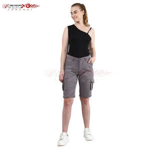 Pantalones cortos Cargo informales para mujer con bolsillos con solapa y cómodos pantalones cortos Cargo ligeros de cintura elástica para mujer - Product Image 6