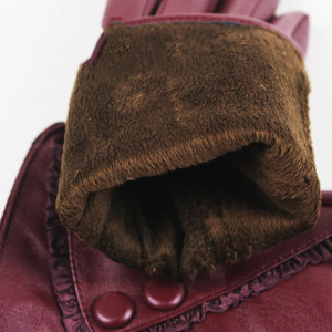 Guantes de cuero de moda Guantes de cuero de calidad premium Guantes de invierno de piel de oveja de cuero 2025 para mujer - Product Image 6