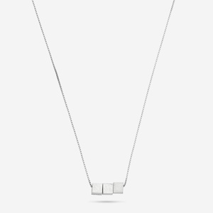 92.5 <b>Silver</b> Necklace 188242 Geometric-shaped <b>Box</b> <b>Chain</b> 18K Gold & Rhodium Plated Trendy Religious Style for Weddings - Product Image 5