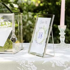 Modern Luxury Double Glass Photo <b>Frame</b> <b>Gold</b> Metal Framed Decorative Hanging Shape Vintage Glass <b>Frame</b> - Product Image 3