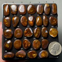Cabochon d'agate de feu mexicaine naturelle authentique marron, de qualité supérieure, avec jeu de couleurs flamboyant et irisé, pour bagues, pendentifs et boucles d'oreilles de luxe