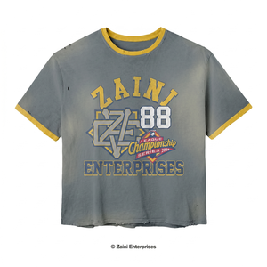 T-shirt en coton épais délavé à l'acide, imprimé sérigraphié avec logo sur la manche droite, écologique, respirant, coupe oversize pour homme - Product Image 4