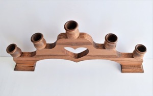 เชิงเทียนไม้หกคอลัมน์เหมาะสำหรับตกแต่งบ้านโต๊ะกลางและโคมไฟเทศกาลทำด้วยมือจากอินเดีย - Product Image 6