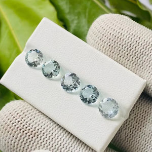Conjunto de Gemas Redondas de Aguamarina Natural de 6 mm |   Piedras Sueltas de Aguamarina para la Elaboración de Joyas |   Cristales de Piedra Brillante del Mes de Marzo - Product Image 1