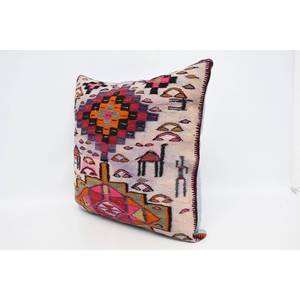 Multicolor Bohemian Kilim Pillow 28x28 Inch Luxury Silk Cushion Woven Vintage Print Pattern for <b>Sofa</b> <b>Floor</b> Use for Christmas - Product Image 4