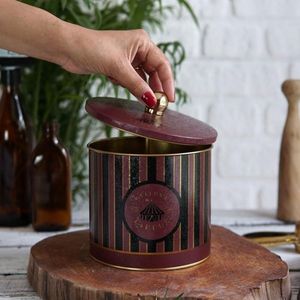 Recipiente de Metal Vintage Circus Elegance 3.5L con mango de perilla redonda de 175x155mm Mango de perilla de recipiente redondo de Metal Ø 175x155mm - Product Image 3