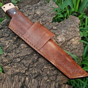 มีดทำมือเหล็กดามัสกัส ด้ามไม้ สำหรับกิจกรรมกลางแจ้ง บุชคราฟต์ แคมป์ปิ้ง ล่าสัตว์ และใช้งานทั่วไป - Product Image 4