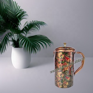 Traditional Classic Design Copper Water <b>Jug</b> in 1-2.5 Litres Eco-Friendly for Serving Water at Home Hotel Restaurant Office - Product Image 4