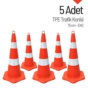 5pcs Eco TPE Traffic Cone <b>Net</b> 75cm Reflective Traffic Warning for Roads High Visible Rubber <b>Plastic</b> Weightless Traffic Dubai - Product Image 3