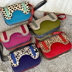 Sac à bandoulière en cuir recyclé de Style occidental pour femmes, sac à main en fourrure de vache pour femmes - Product Image 1