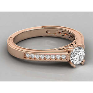 Anillo de Diamantes Cultivados en Laboratorio de 10K para Mujer, Corte Brillante - Product Image 1