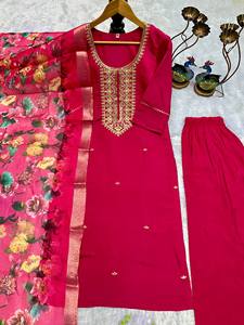 Traje Salwar Kurti Tradicional Indio-Pakistaní de Alta Gama para Mujer, Estilo Elegante para Fiestas, en Faux Georgette, Venta al Por Mayor - Product Image 4