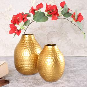 <b>Gold</b> Finishing Flower <b>Vase</b> Aluminium Metal Modern Custom Finishing Available Best Floor Design Metal <b>Vases</b> - Product Image 6