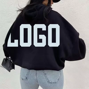 100% coton tissu lourd coupe-vent brodé sweats à capuche et sweat-shirts personnalisés femmes respirant éponge sweats à capuche et sweat-shirts - Product Image 6