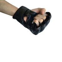Gants de boxe Muay Thai UFC MMA à demi-doigts en cuir de vachette véritable, personnalisables, haute qualité, ajustement universel