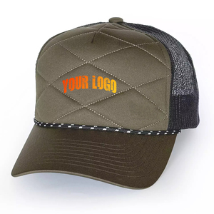 Sombrero de camionero para hombre con logotipo bordado personalizado de alta calidad, sombrero de malla deportivo de 5 paneles, ropa de calle de 2 tonos, sombreros de malla para hombre - Product Image 3