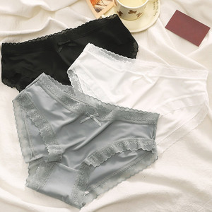 Bragas de Bikini completas y cómodas para el día a día para mujer, bragas de encaje de algodón suave, cintura con lentejuelas, bragas Hipster de punto elásticas para mujer - Product Image 3