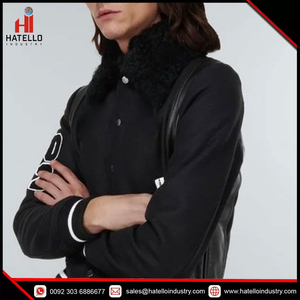 Vestes universitaires unisexes brodées de haute qualité à impression personnalisée Veste de baseball américaine surdimensionnée Letterman pour homme - Product Image 4