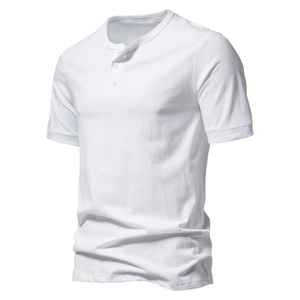 High Quality Men's Summer T-<b>Shirt</b> 100% Cotton Polo Styled Short Sleeve Jersey <b>Henley</b> Collar Solid Color Embroidered Knitted - Product Image 3